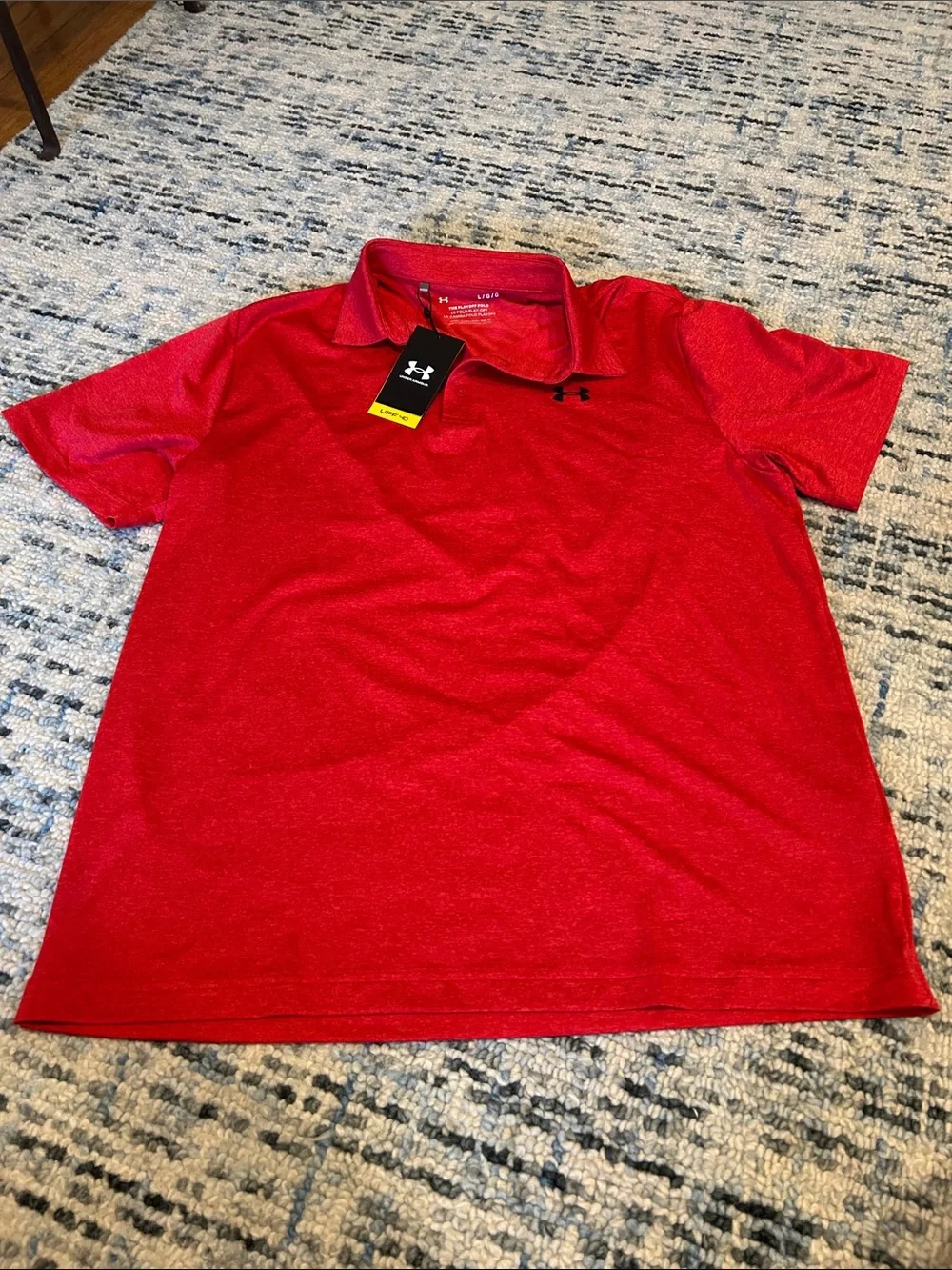 Under Armour Men’s Red Heather Polo Shirt sz L - Picture 1 of 5